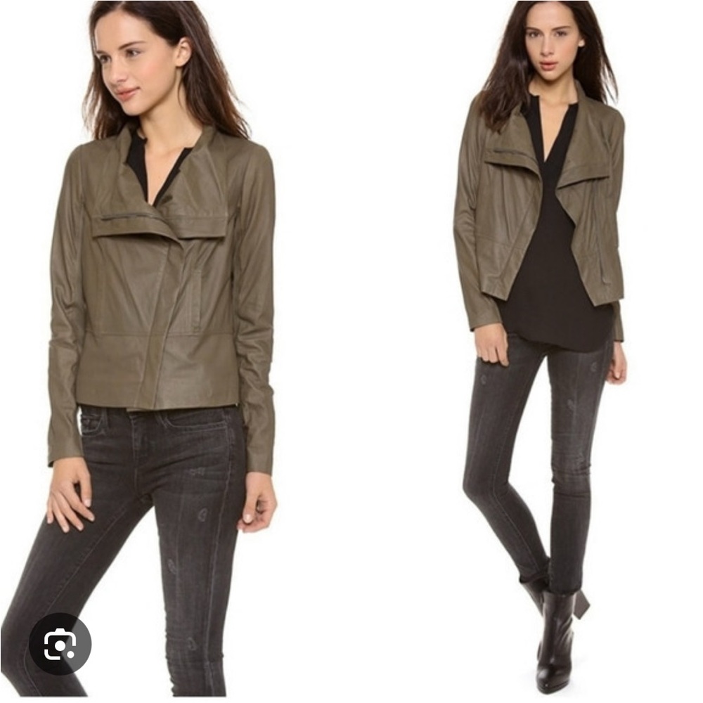 Vince Olive Women's Leather Jacket